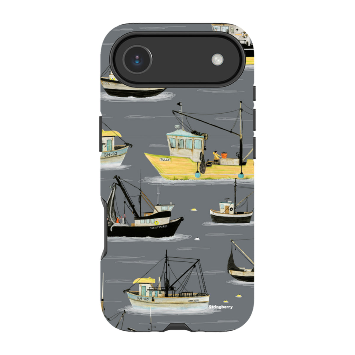 iPhone Tough Case - Fishing Boats Grey By Katherine Quinn