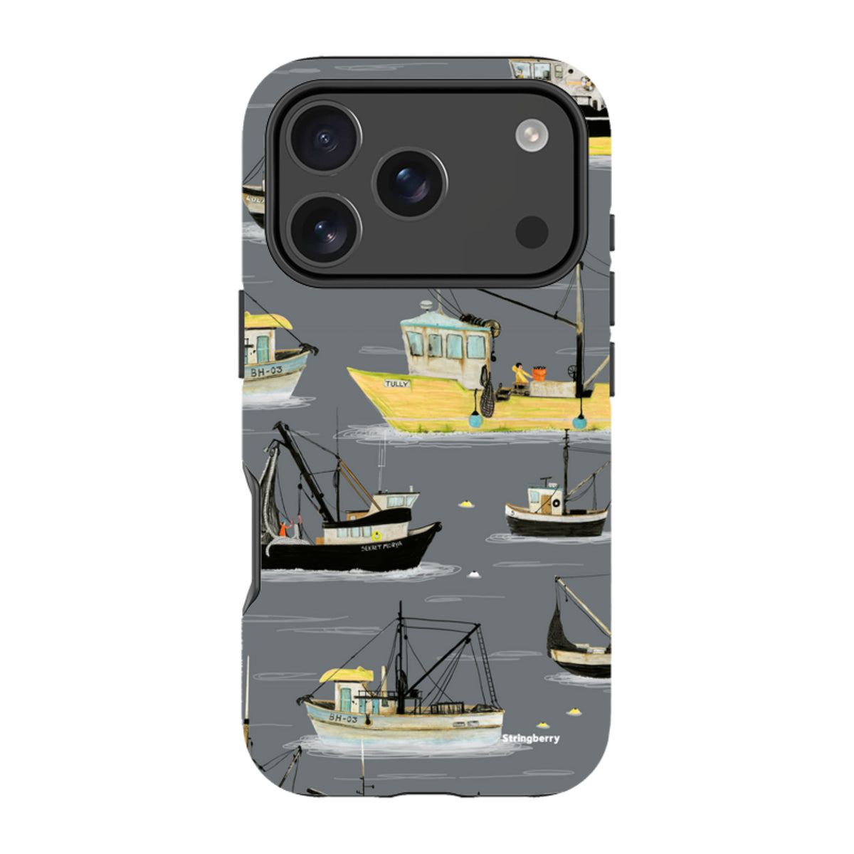 iPhone Tough Case - Fishing Boats Grey By Katherine Quinn