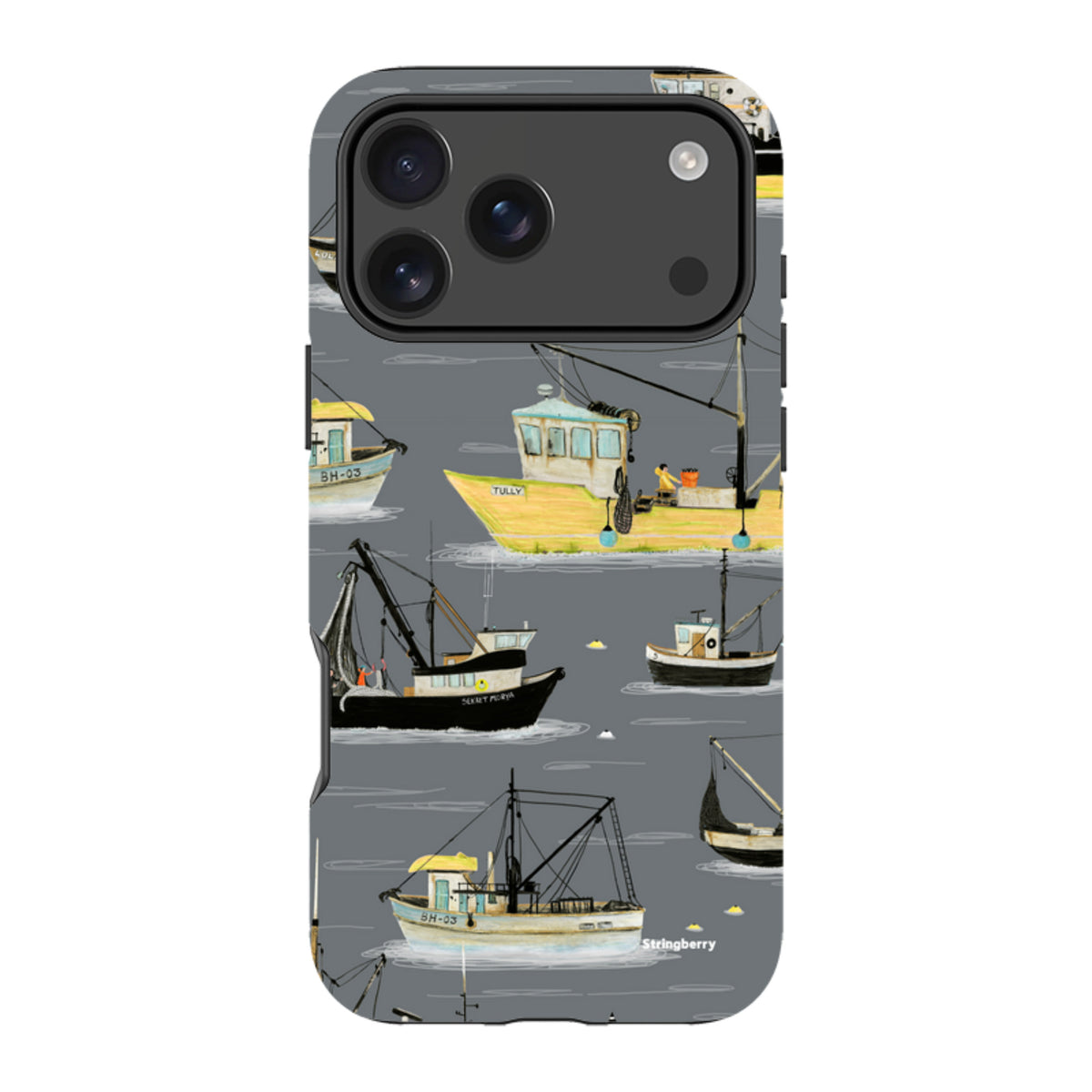 iPhone Tough Case - Fishing Boats Grey By Katherine Quinn