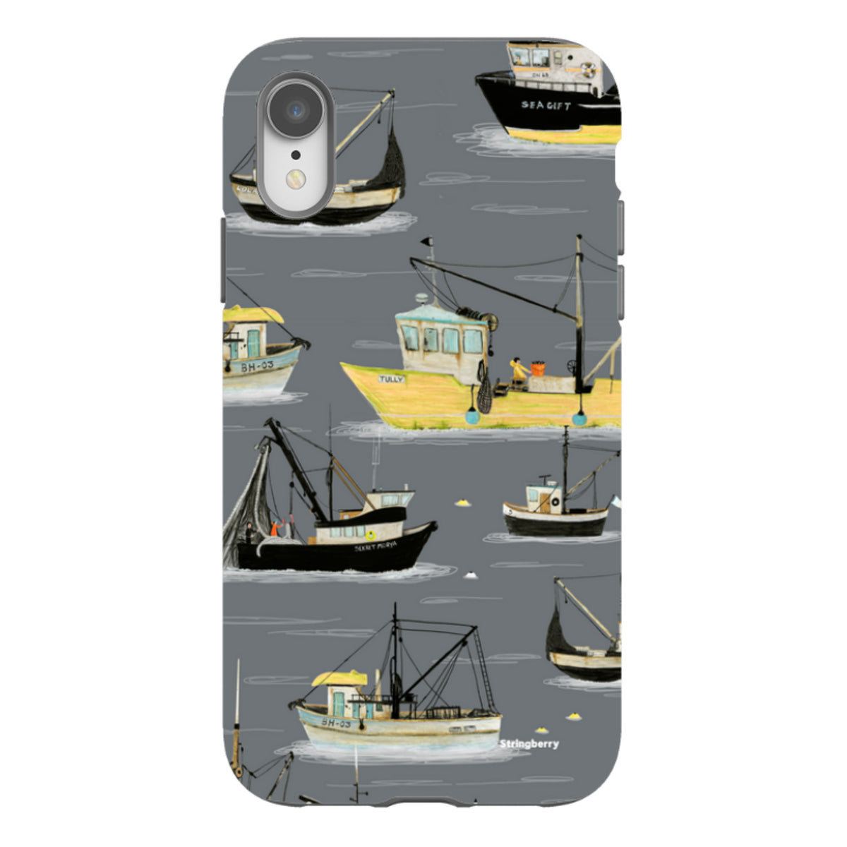 iPhone Tough Case - Fishing Boats Grey By Katherine Quinn