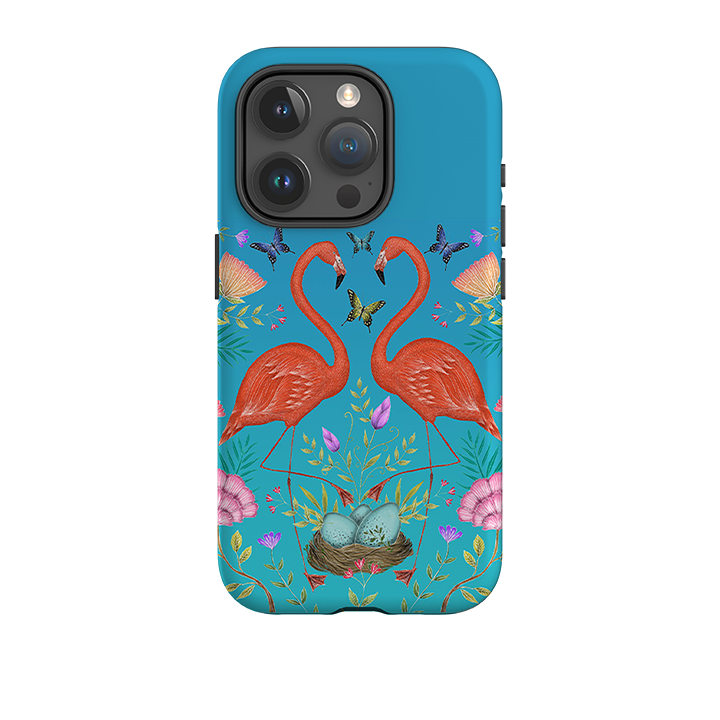 iPhone Schutzhülle – Flamingos und Blumen von Catherine Rowe