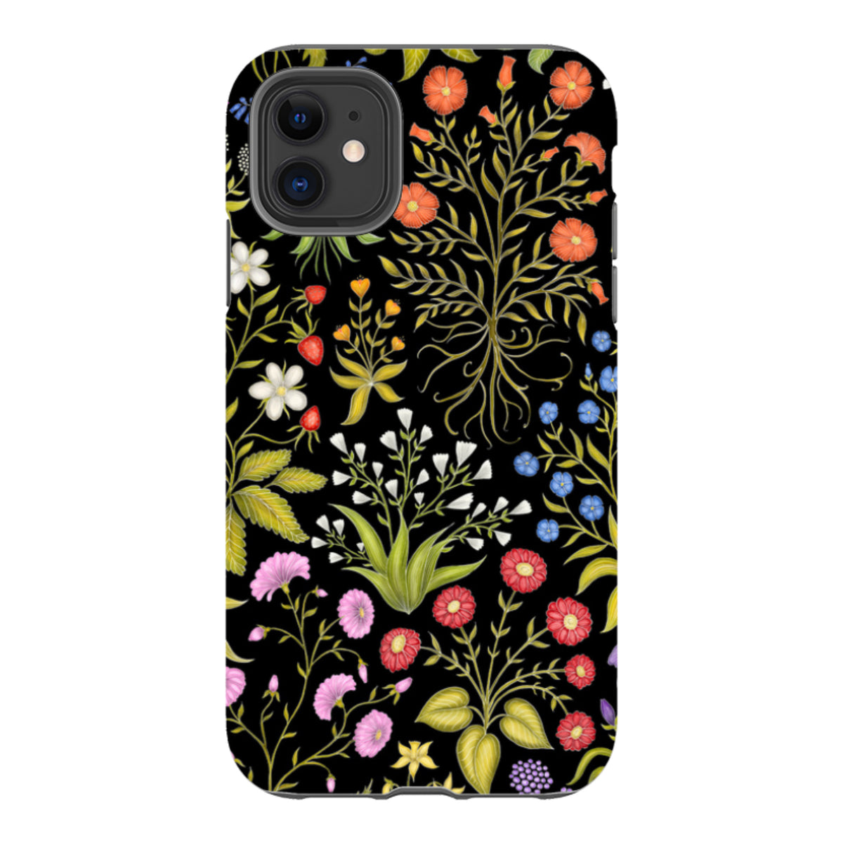 iPhone Tough Case - Fleurs Black By Catherine Rowe