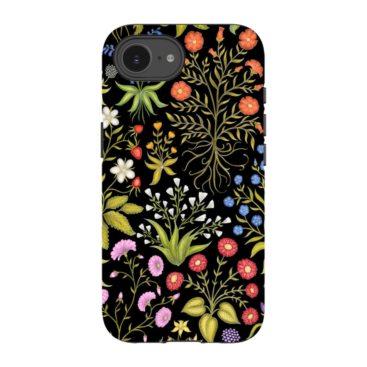 iPhone Tough Case - Fleurs Black By Catherine Rowe