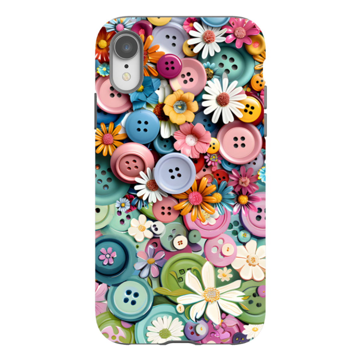 iPhone Tough Case - Floral Buttons