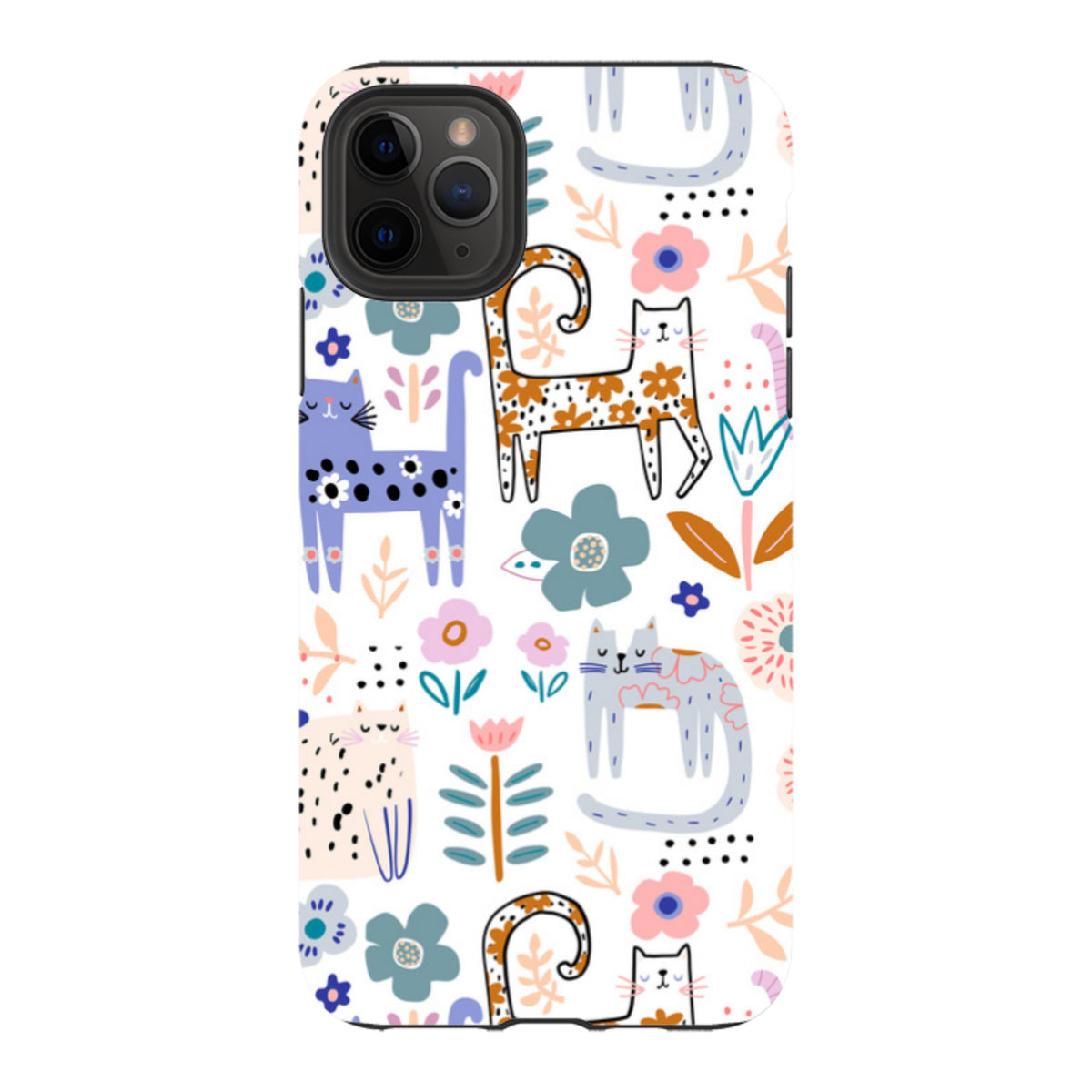 iPhone Tough Case - Floral Cats