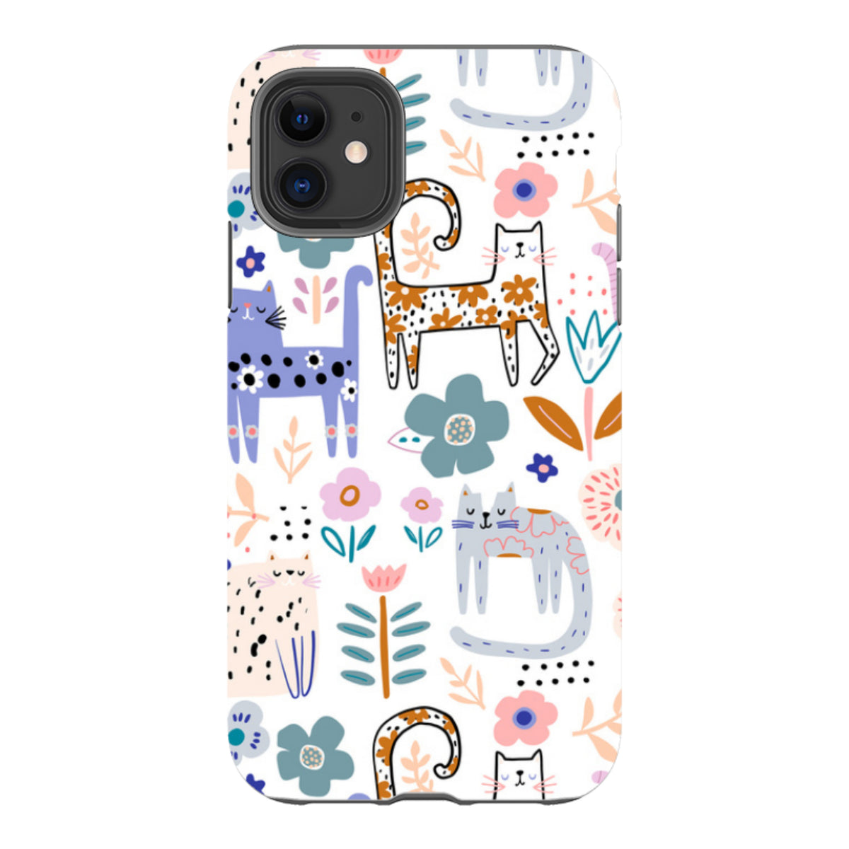 iPhone Tough Case - Floral Cats