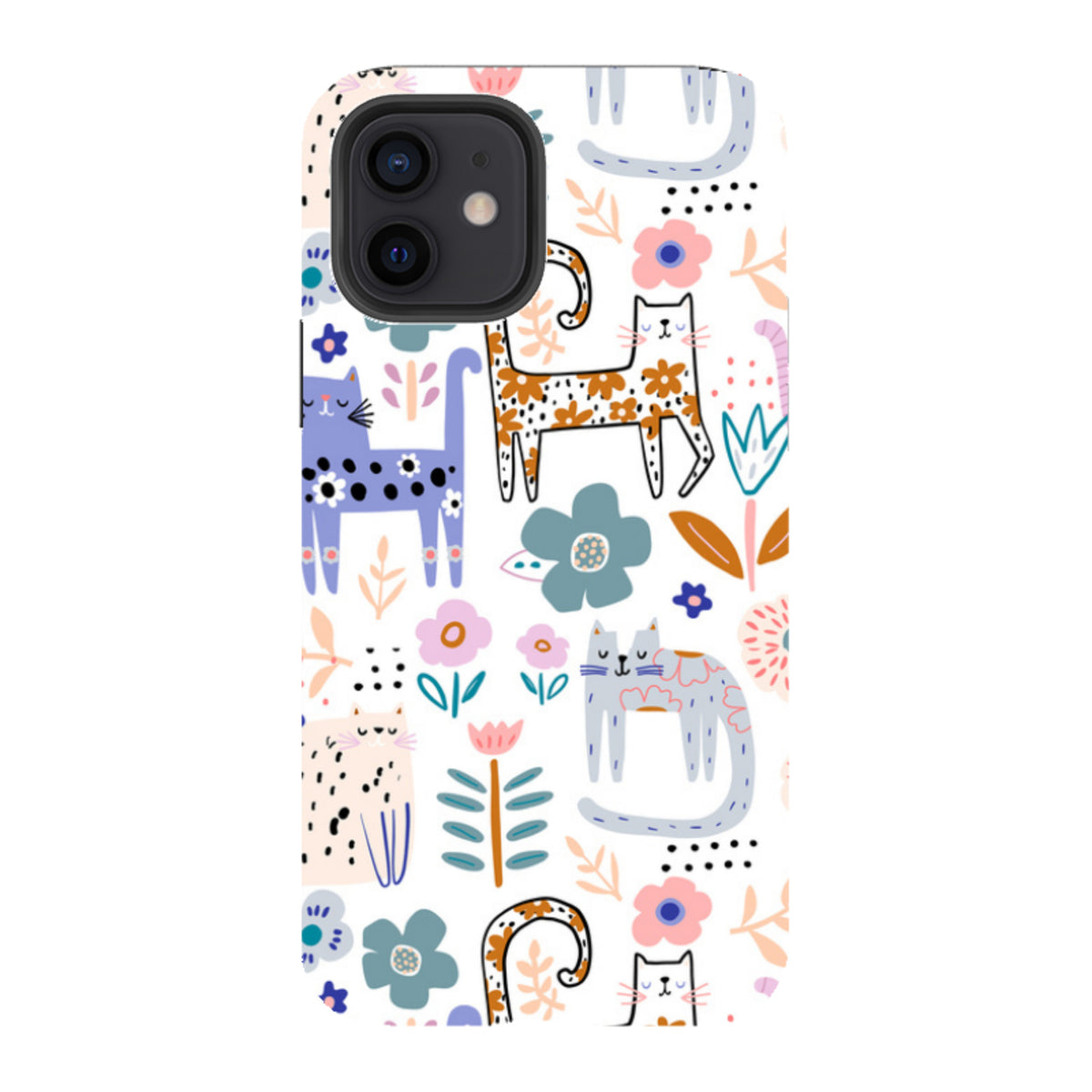 iPhone Tough Case - Floral Cats