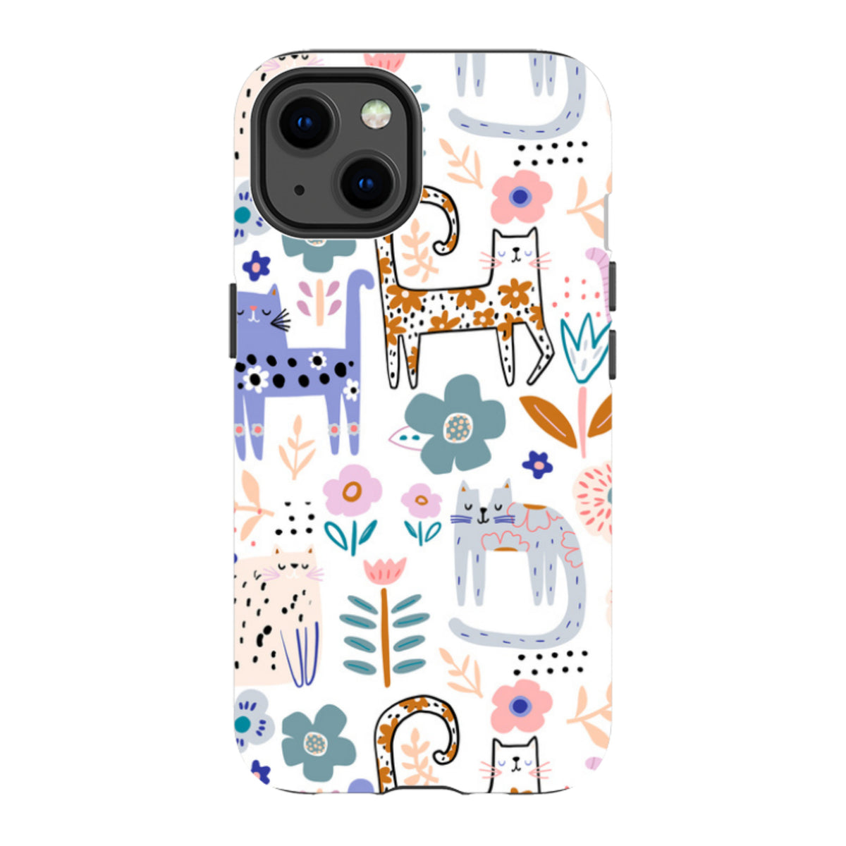 iPhone Tough Case - Floral Cats