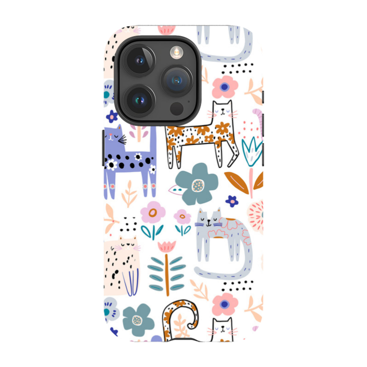 iPhone Tough Case - Floral Cats