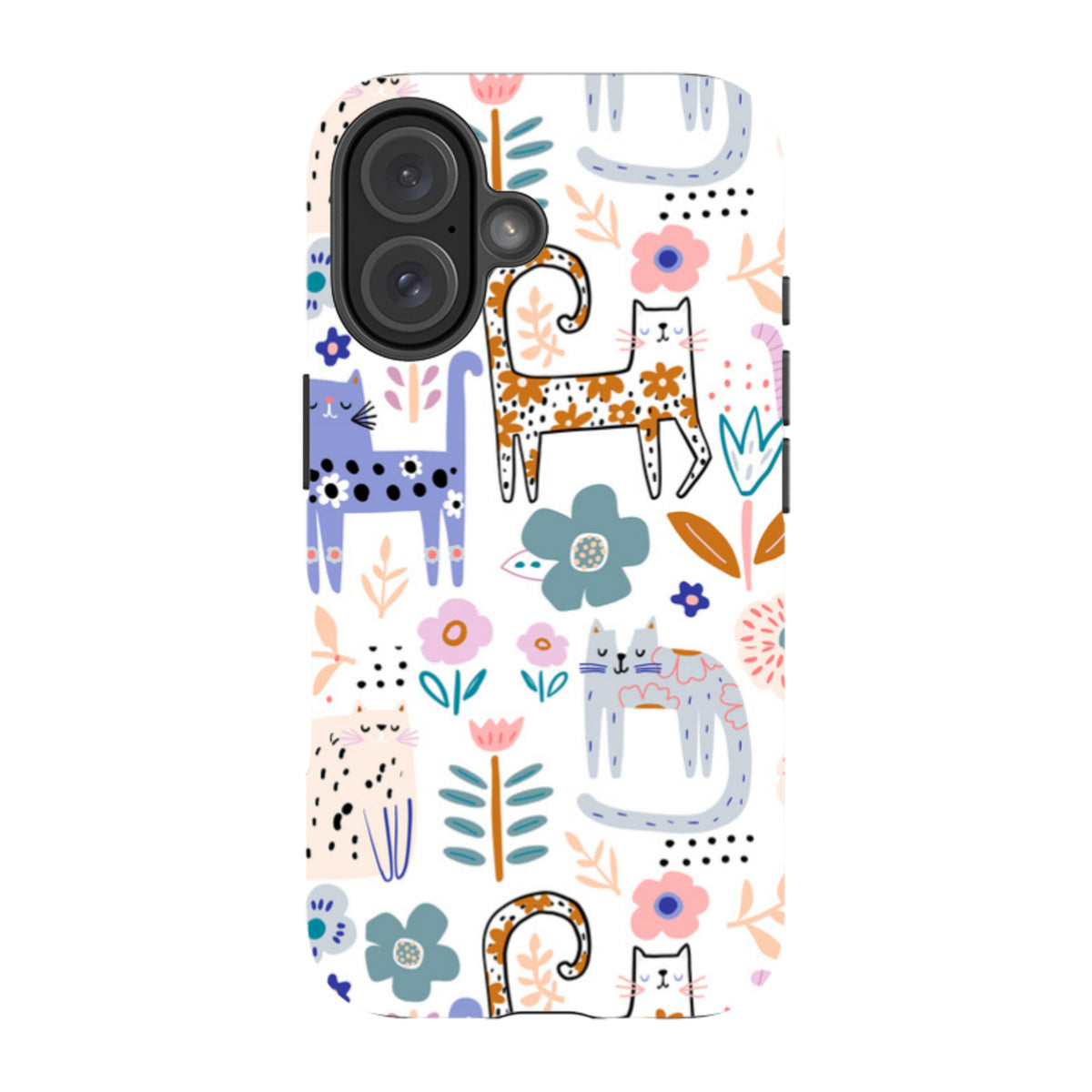 iPhone Tough Case - Floral Cats
