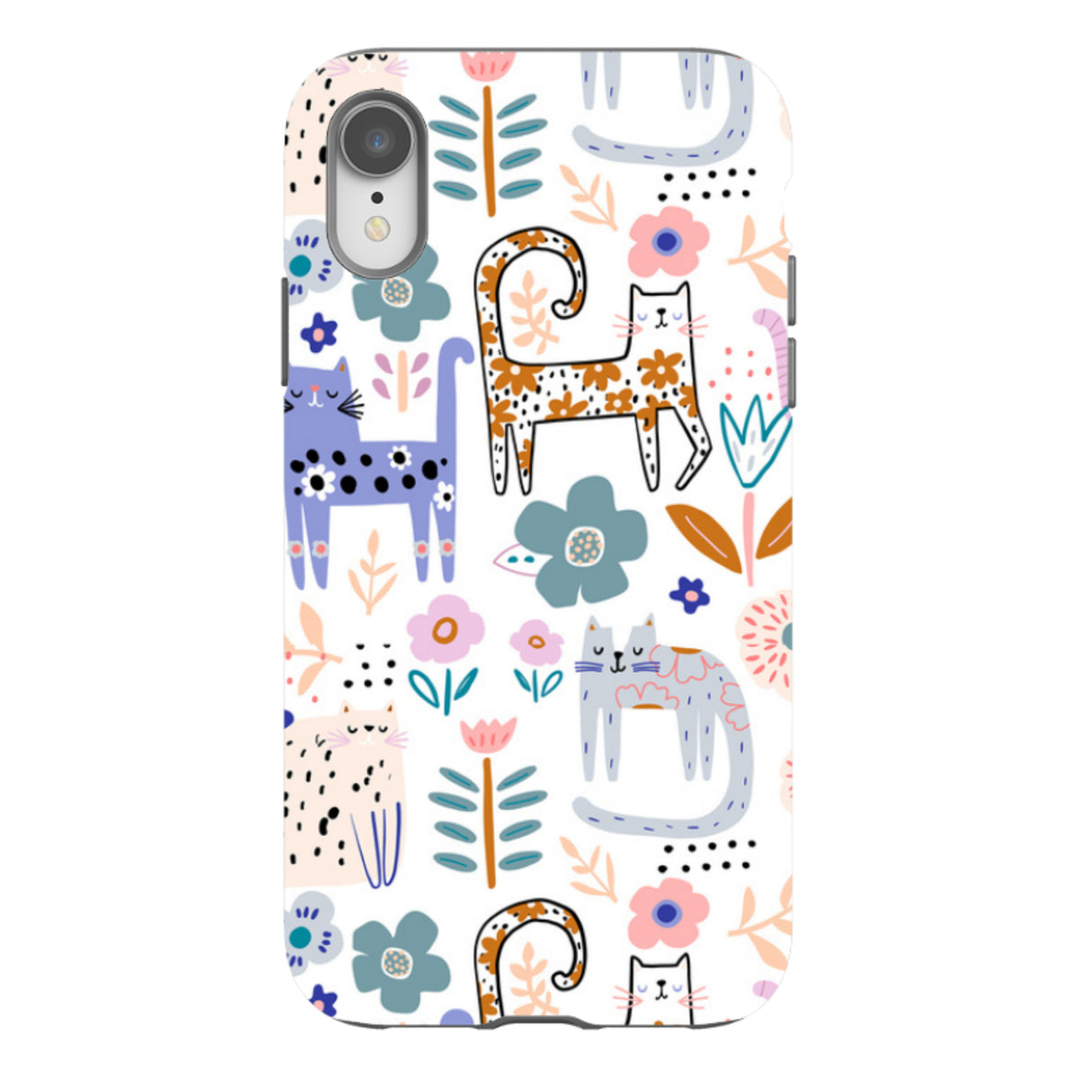 iPhone Tough Case - Floral Cats