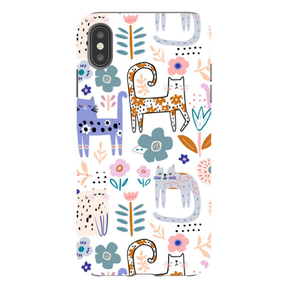 iPhone Tough Case - Floral Cats