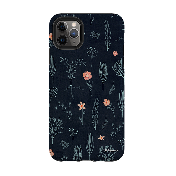 iPhone Tough Case - Floral Light Blue And Pink By Katherine Quinn
