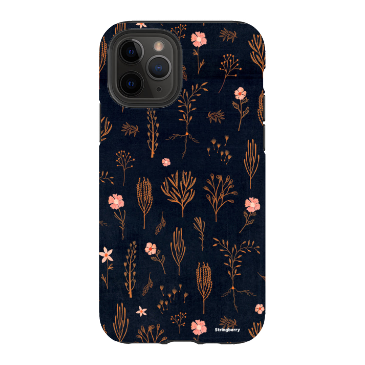 iPhone Tough Case - Floral Light Orange And Pink By Katherine Quinn