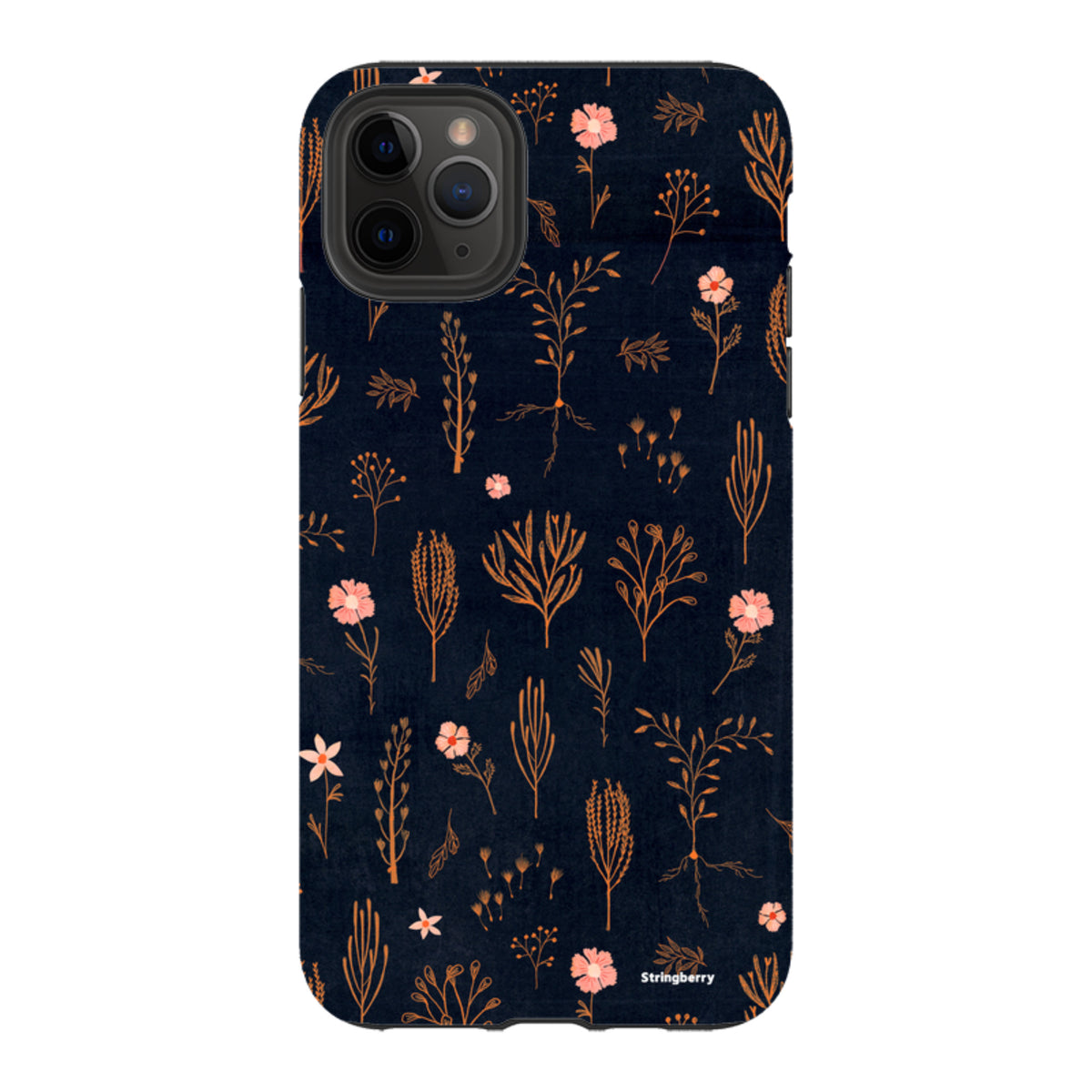 iPhone Tough Case - Floral Light Orange And Pink By Katherine Quinn