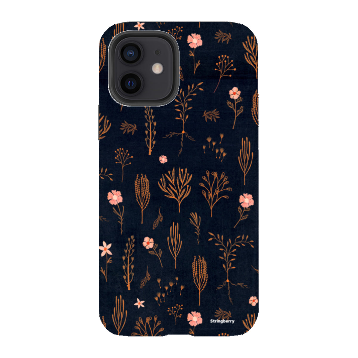 iPhone Tough Case - Floral Light Orange And Pink By Katherine Quinn