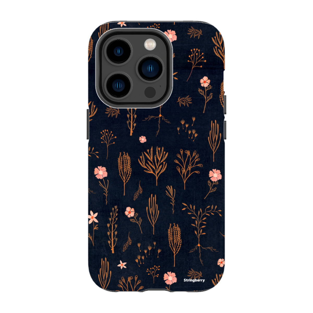 iPhone Tough Case - Floral Light Orange And Pink By Katherine Quinn