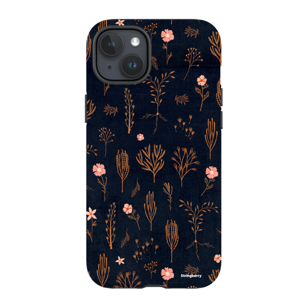 iPhone Tough Case - Floral Light Orange And Pink By Katherine Quinn