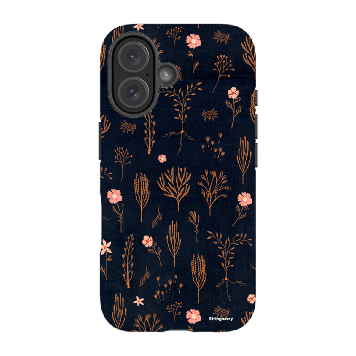 iPhone Tough Case - Floral Light Orange And Pink By Katherine Quinn
