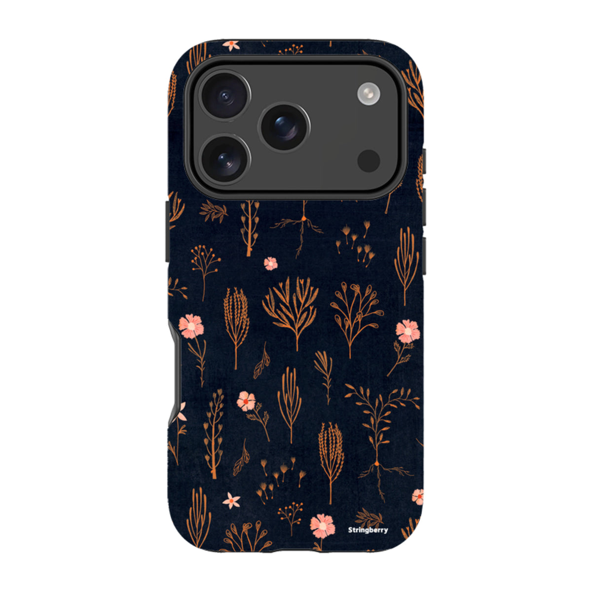 iPhone Tough Case - Floral Light Orange And Pink By Katherine Quinn