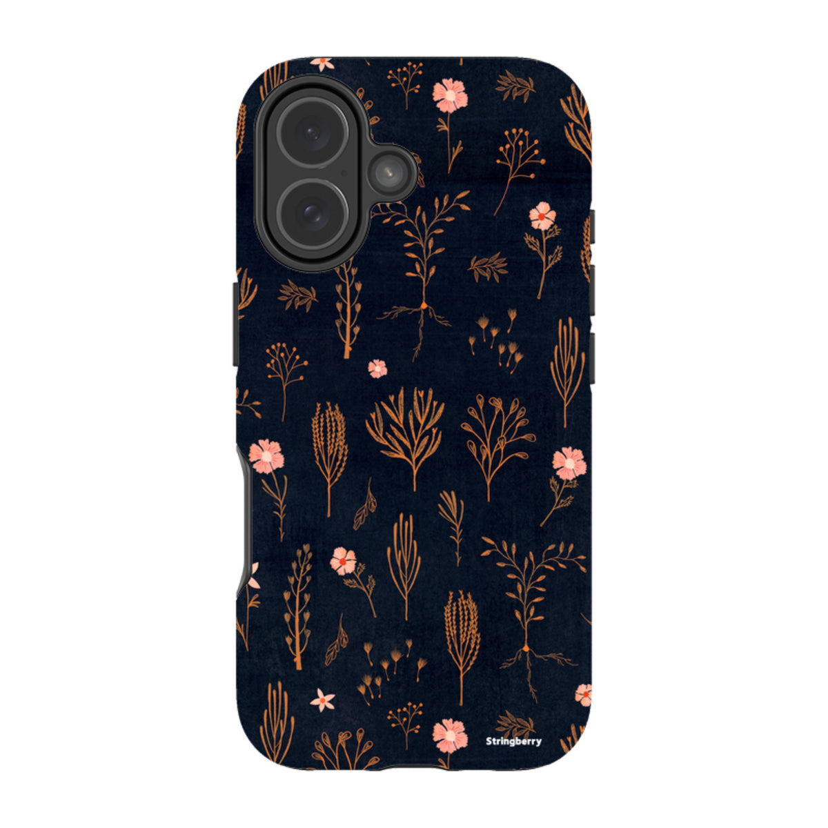 iPhone Tough Case - Floral Light Orange And Pink By Katherine Quinn