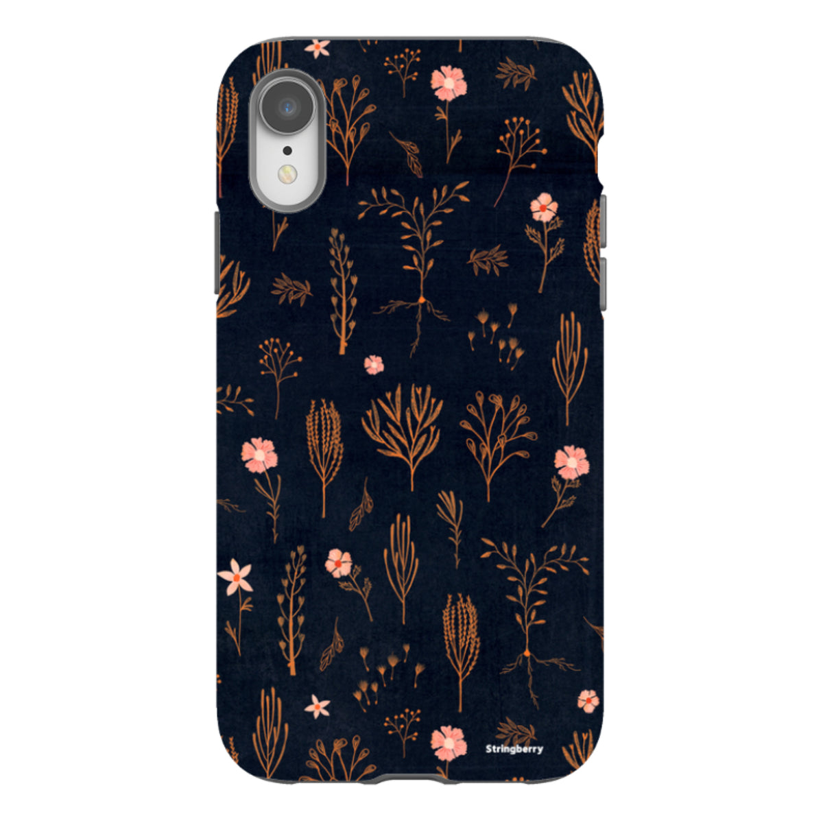 iPhone Tough Case - Floral Light Orange And Pink By Katherine Quinn