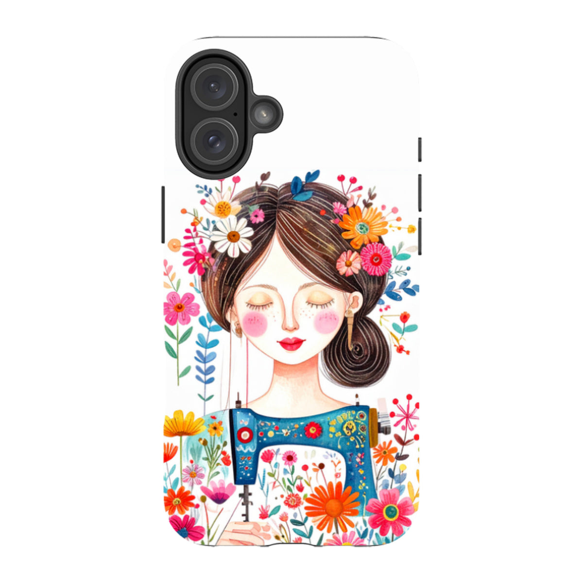 iPhone Tough Case - Floral Sewing Lady