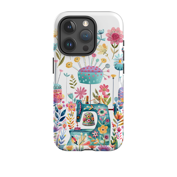 iPhone Tough Case - Floral Sewing Machine
