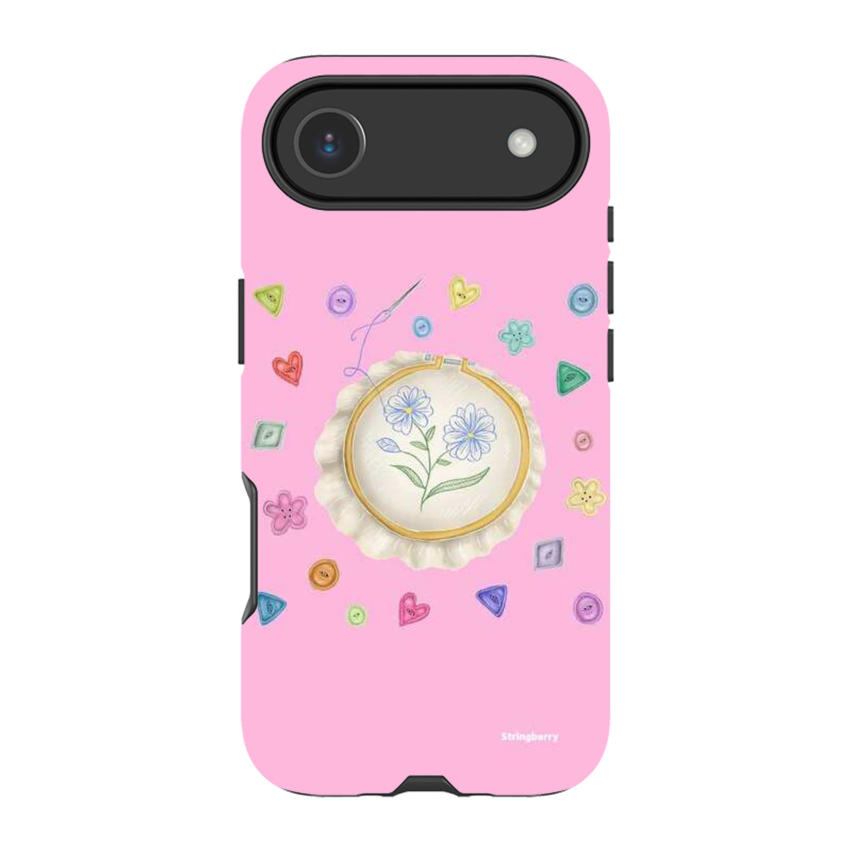 iPhone Tough Case - Flower Buttons Needlework By Catherine Rowe