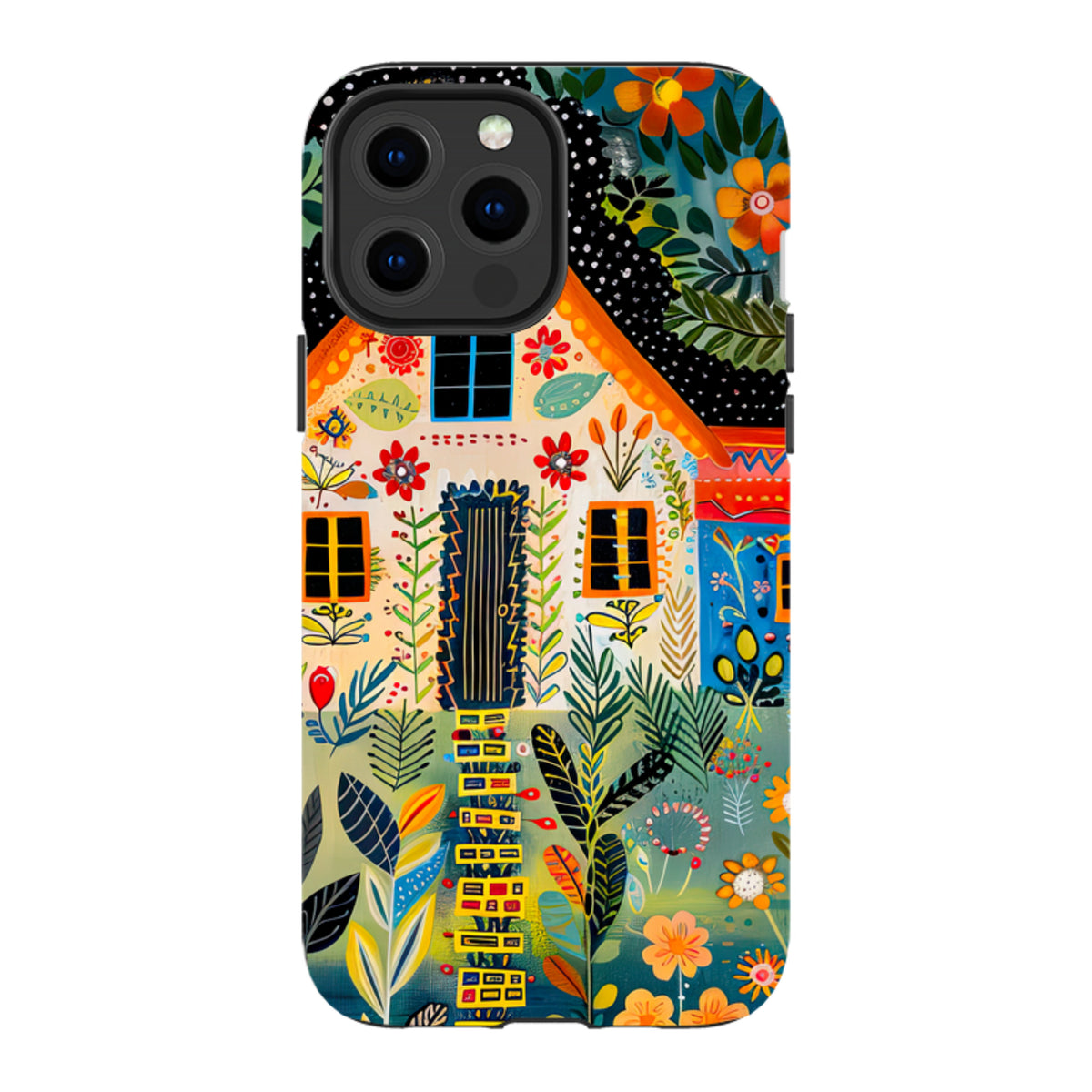 iPhone Tough Case - Folk Art House II