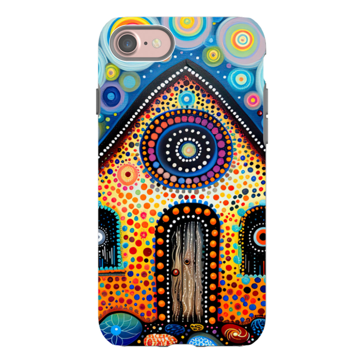 iPhone Tough Case - Folk Art House III