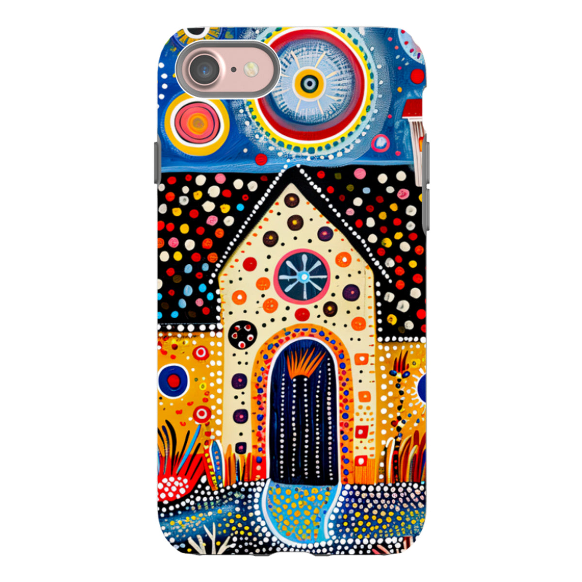 iPhone Tough Case - Folk Art House IX