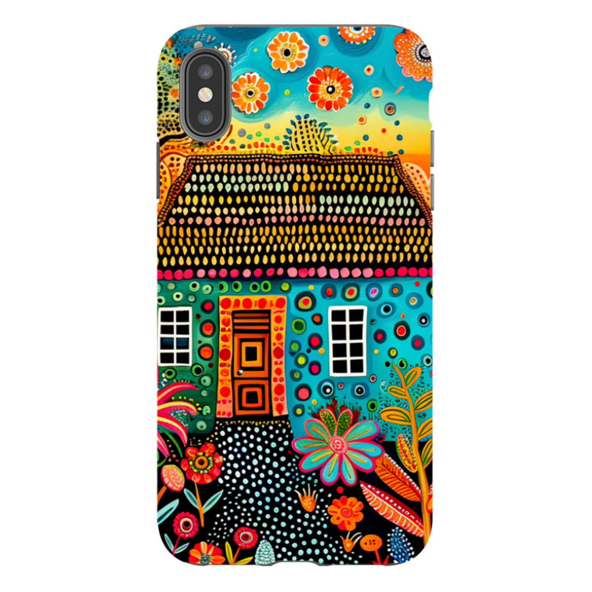 iPhone Tough Case - Folk Art House VII