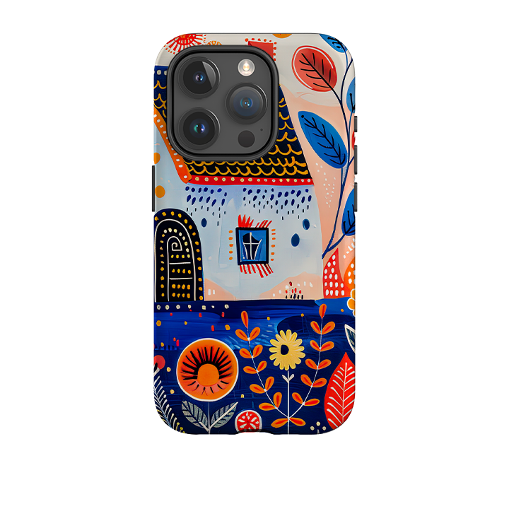 iPhone Tough Case - Folk Art House VIII