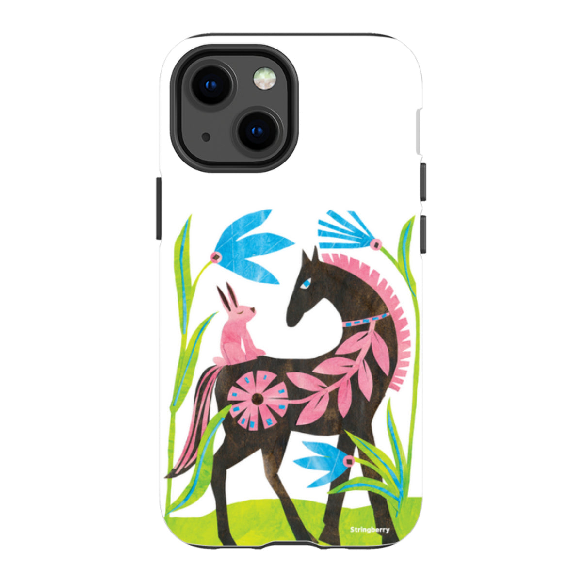 iPhone Tough Case - Folk Horse And Bunny By Tracey English