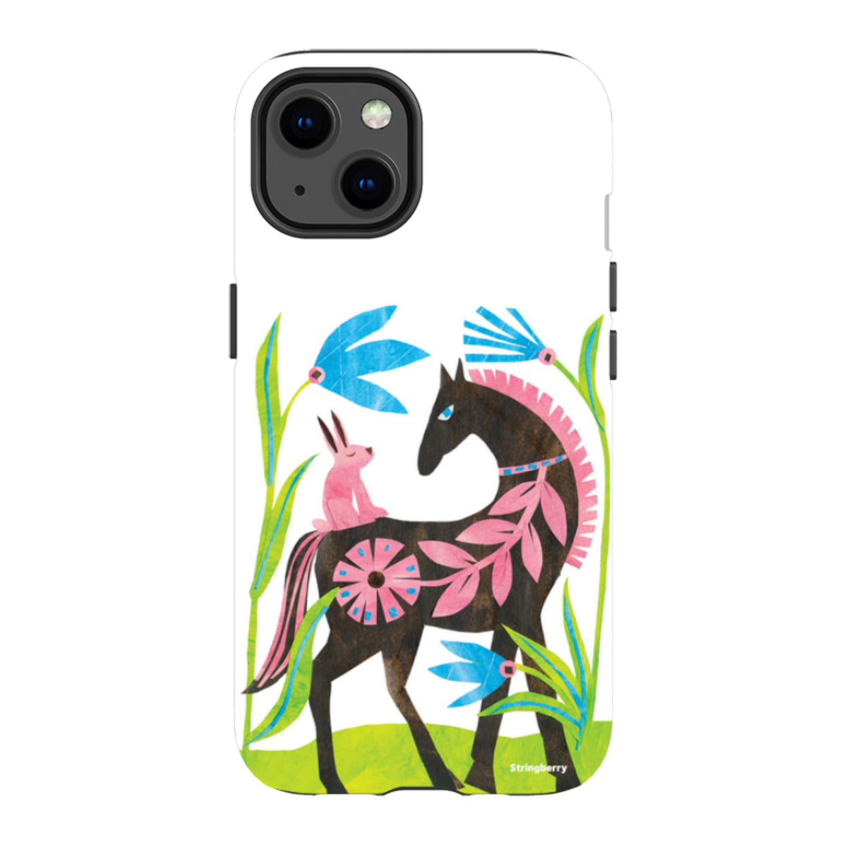 iPhone Tough Case - Folk Horse And Bunny By Tracey English