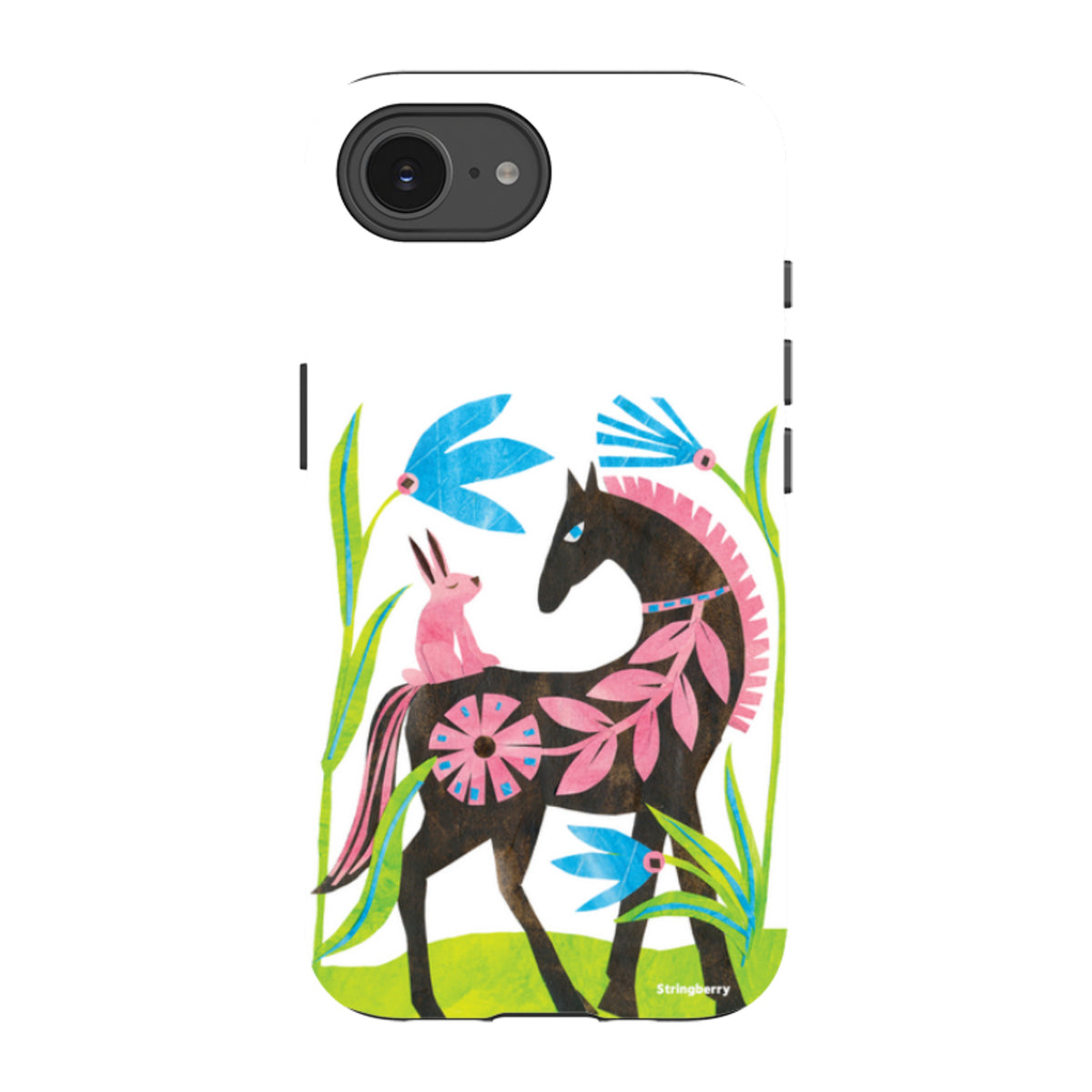 iPhone Tough Case - Folk Horse And Bunny By Tracey English
