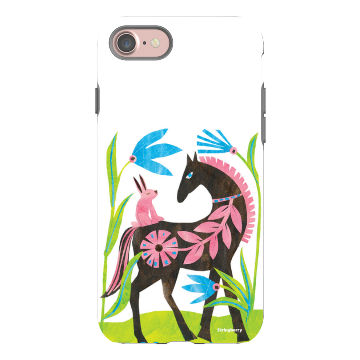 iPhone Tough Case - Folk Horse And Bunny By Tracey English