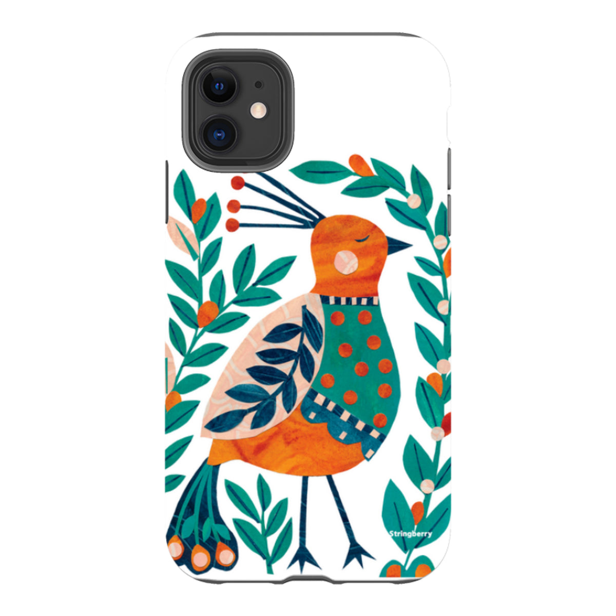 iPhone Tough Case - Folk Peacock von Tracey English