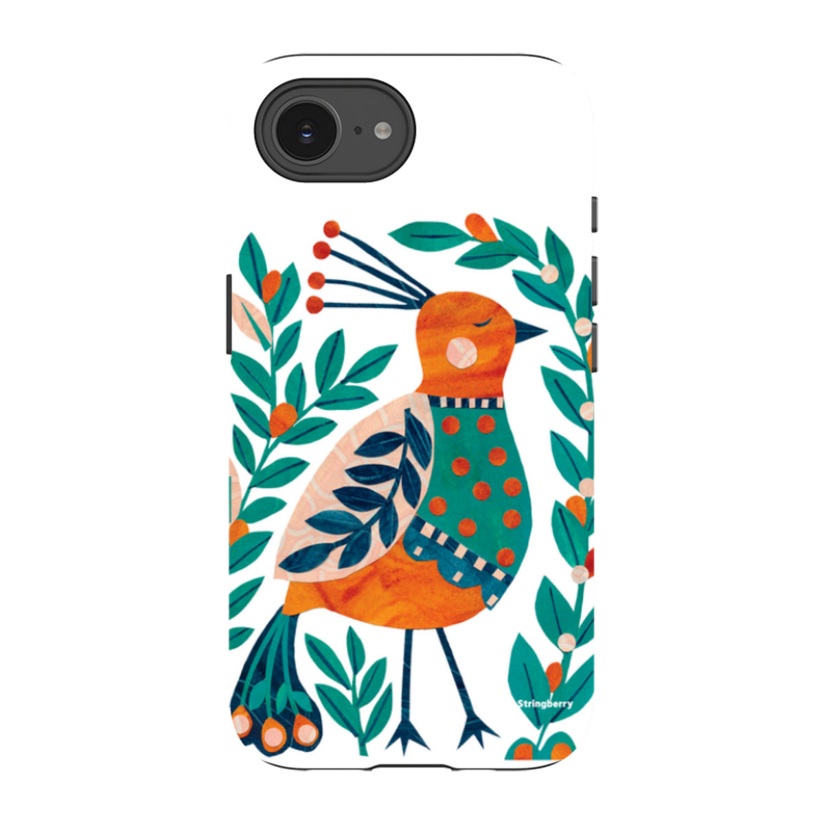 iPhone Tough Case - Folk Peacock von Tracey English