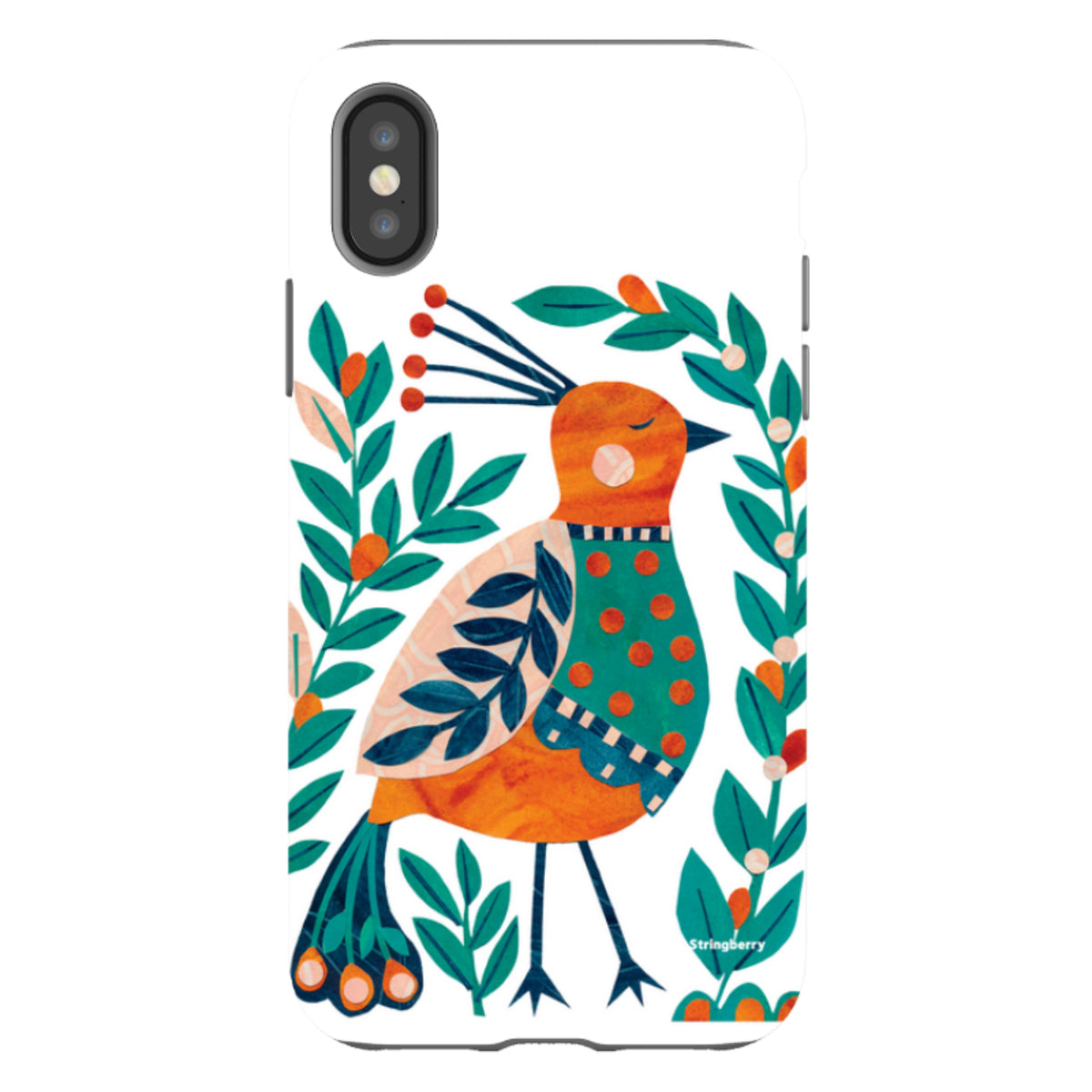 iPhone Tough Case - Folk Peacock von Tracey English