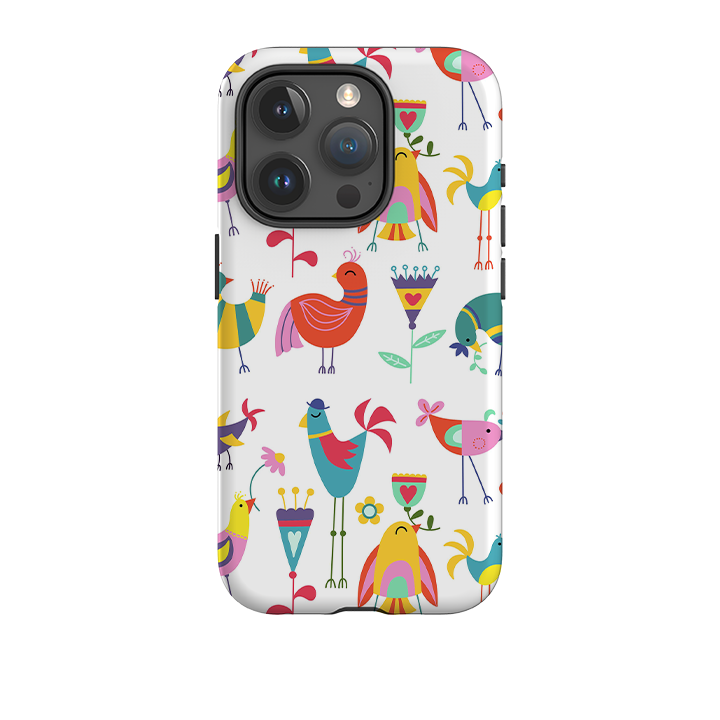 iPhone Tough Case - Folky Birds By Suzy Taylor