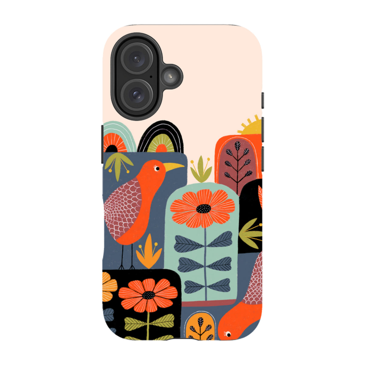 iPhone Tough Case - Folky Birds III By Suzy Taylor