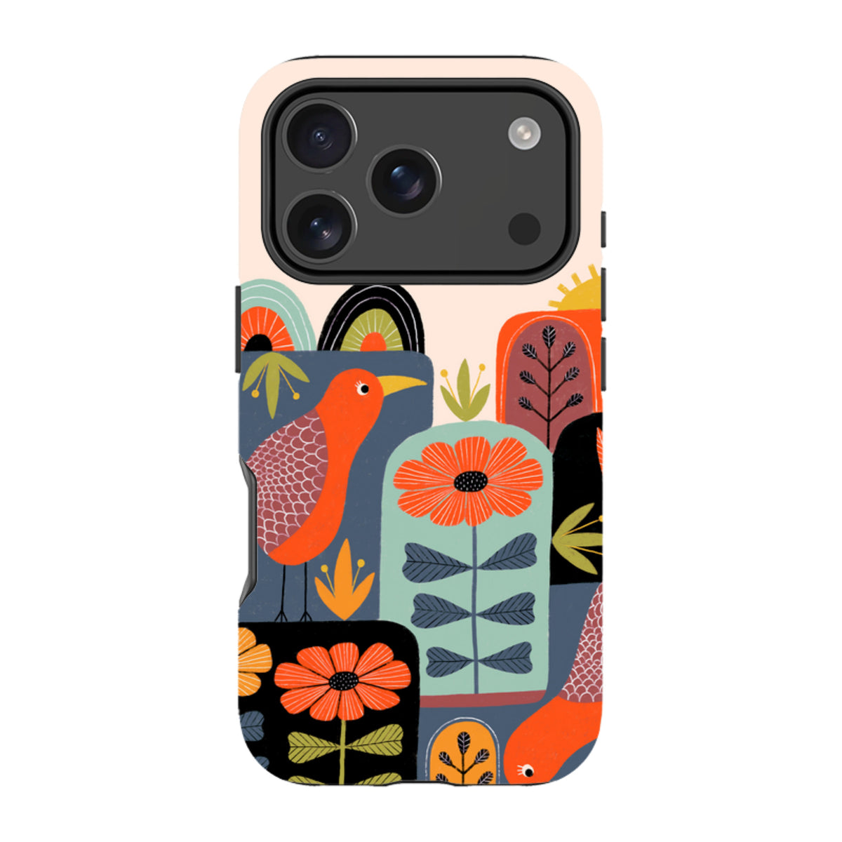 iPhone Tough Case - Folky Birds III By Suzy Taylor