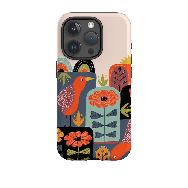 iPhone Tough Case - Folky Birds III By Suzy Taylor