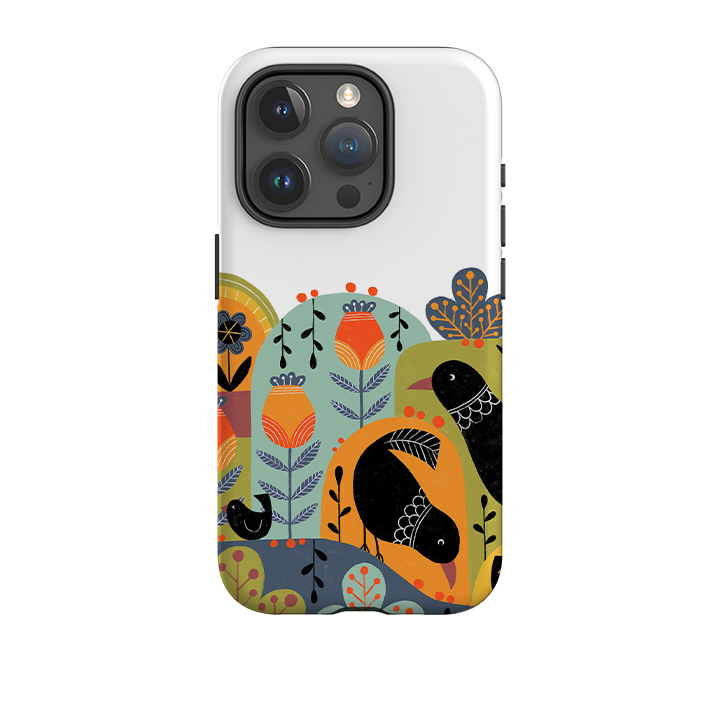 iPhone Tough Case - Folky Birds IV By Suzy Taylor