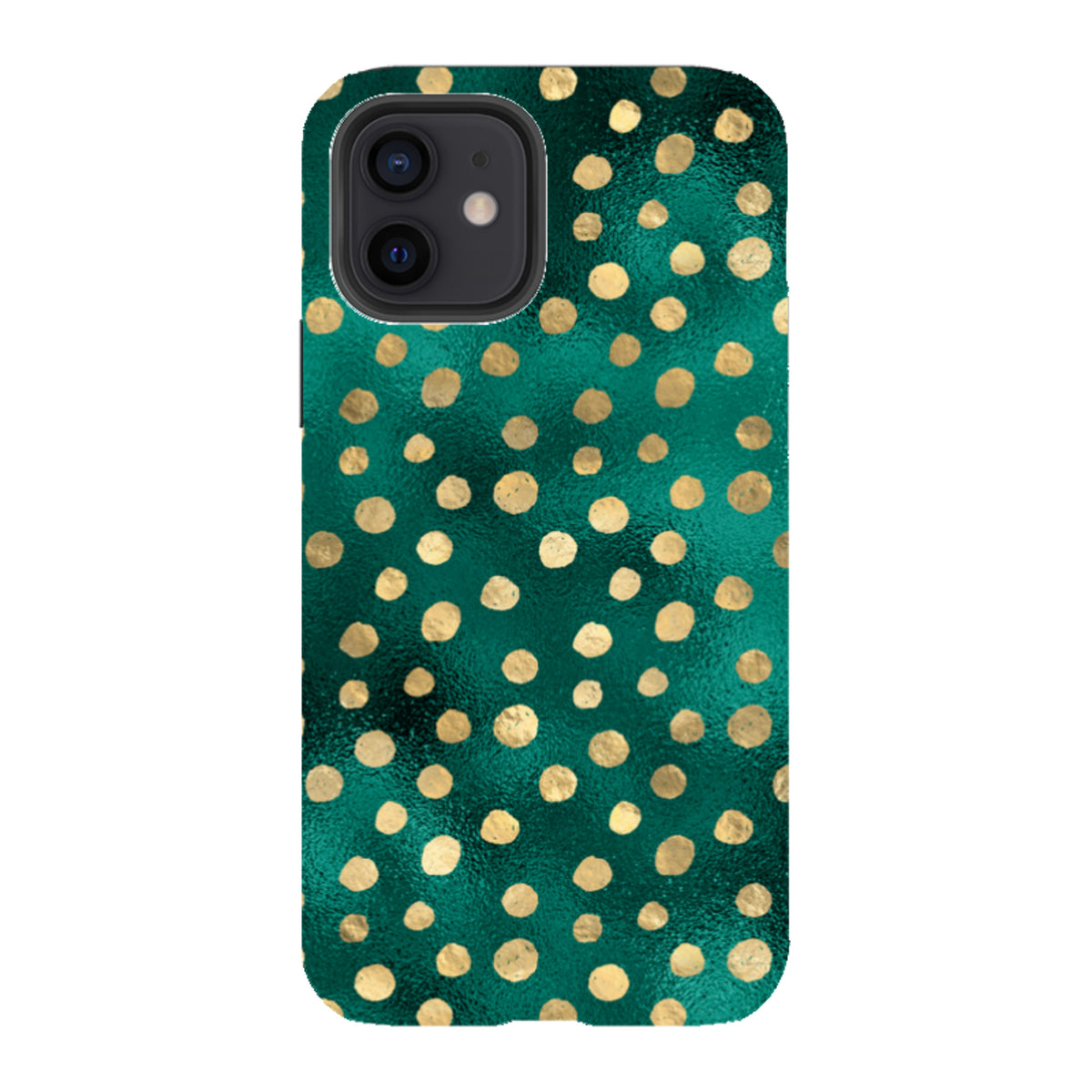 iPhone Tough Case - Forest and Gold Dots