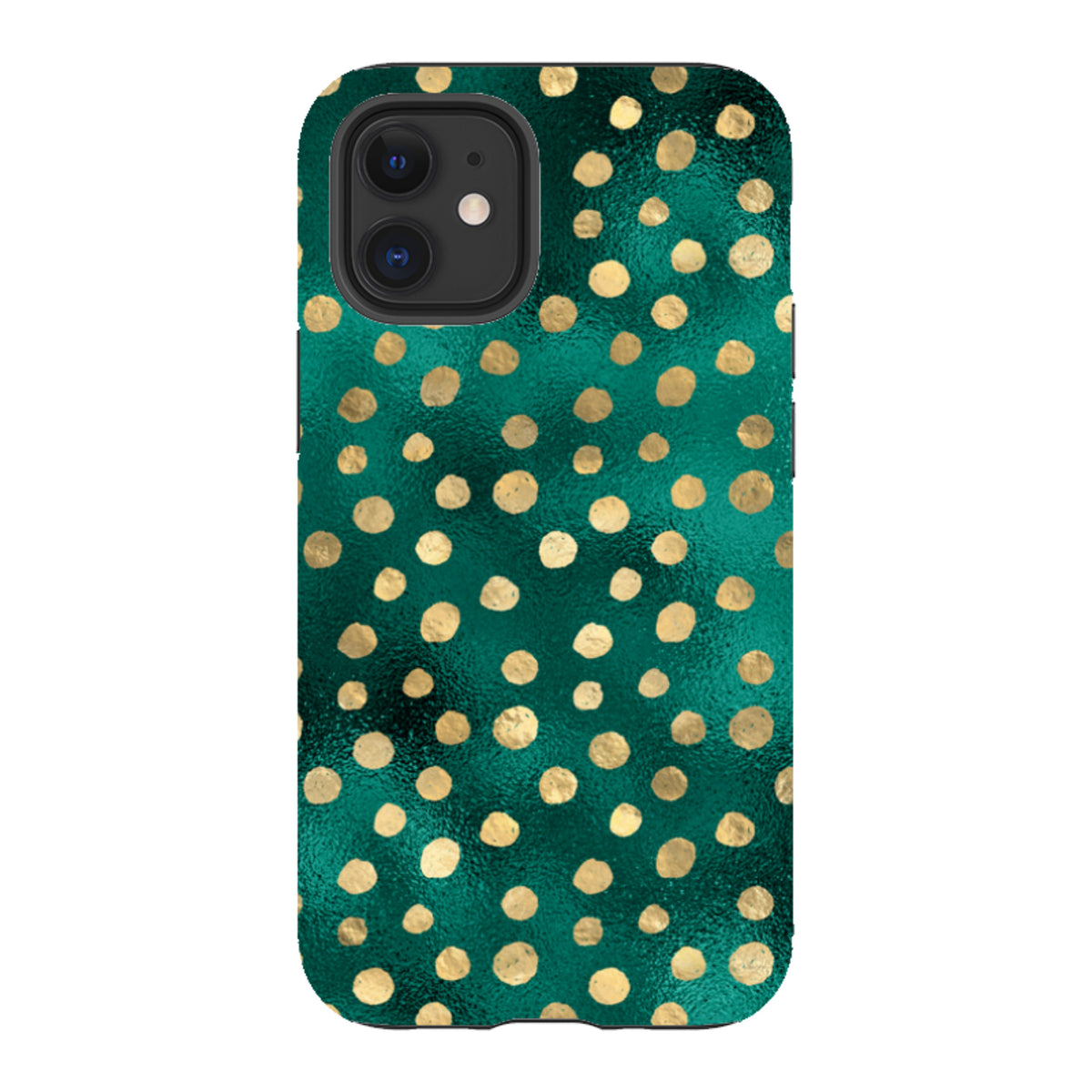 iPhone Tough Case - Forest and Gold Dots