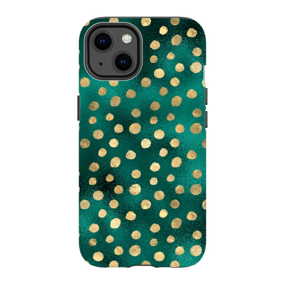 iPhone Tough Case - Forest and Gold Dots