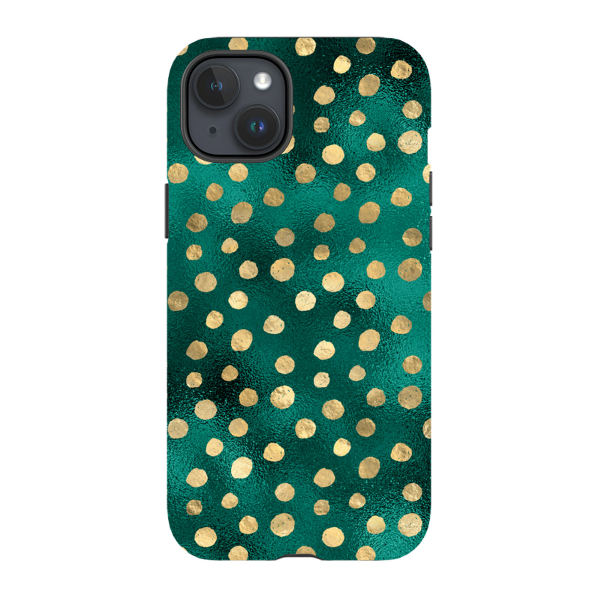 iPhone Tough Case - Forest and Gold Dots